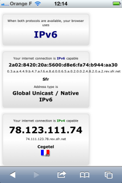  Figure 2. Testing IPv6 on an iPhone